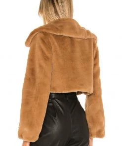 Best reviews of 🤩 Camila Coelho Cleobella Cropped Faux Fur Jacket In Light Walnut ✨ -Camila Coelho Store COEL WO4 V4