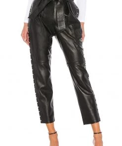 Deals 🤩 Camila Coelho Cady Leather Pant In Black 🛒 -Camila Coelho Store COEL WP15 V2