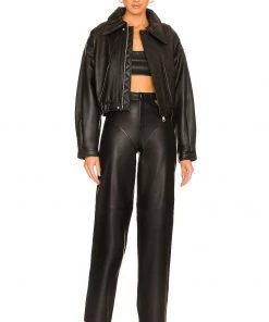 Best deal 💯 Camila Coelho Jess Leather Pant In Black 🎉 -Camila Coelho Store COEL WP66 V4
