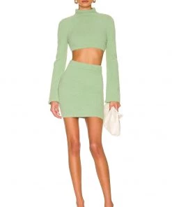 Promo ⌛ Camila Coelho Raquel Skirt In Light Green 💯 -Camila Coelho Store COEL WQ100 V4