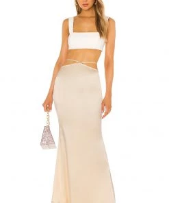 Cheap 🔥 Camila Coelho Jaida Maxi Skirt In Vanilla 👏 -Camila Coelho Store COEL WQ39 V4