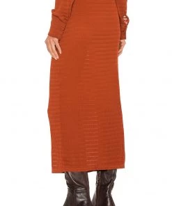 Cheap 🌟 Camila Coelho Nicki Midi Skirt In Brick 😍 -Camila Coelho Store COEL WQ43 V3