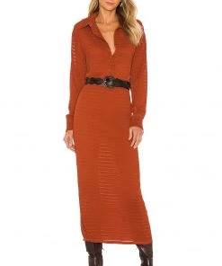 Cheap 🌟 Camila Coelho Nicki Midi Skirt In Brick 😍 -Camila Coelho Store COEL WQ43 V4