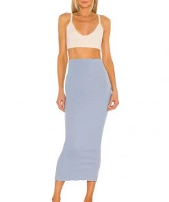 Buy 🛒 Camila Coelho Logan Midi Skirt In Baby Blue 🌟 -Camila Coelho Store COEL WQ51 V4