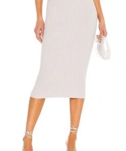 Promo 👏 Camila Coelho Gabby Midi Skirt In Ice Blue ❤️