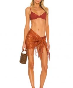 Cheapest 🔥 Camila Coelho Vera Wrap Skirt In Rust ✨ -Camila Coelho Store COEL WQ59 V4