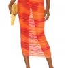 Top 10 🤩 Camila Coelho Kelly Maxi Skirt In Orange Tie Dye 🎉