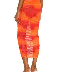 Top 10 🤩 Camila Coelho Kelly Maxi Skirt In Orange Tie Dye 🎉 -Camila Coelho Store COEL WQ65 V3