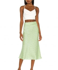 Wholesale ⭐ Camila Coelho Gysele Midi Skirt In Sage Delilah ✨ -Camila Coelho Store COEL WQ66 V4