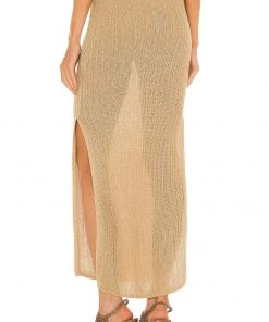 Outlet 🎁 Camila Coelho Cleo Skirt In Gold Flax 🎁 -Camila Coelho Store COEL WQ72 V3