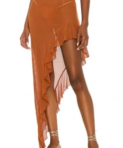 Outlet 🌟 Camila Coelho Shirlie Skirt In Hazel Brown 🔥