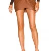 Cheapest 😍 Camila Coelho Danielle Leather Mini Skirt In Brown 🎉 -Camila Coelho Store COEL WQ80 V1