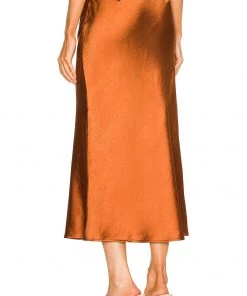 Best deal 🎁 Camila Coelho Gysele Midi Skirt In Brown 🛒 -Camila Coelho Store COEL WQ83 V3