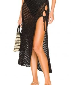 Hot Sale 🤩 Camila Coelho Offshore Midi Skirt In Black 🔔