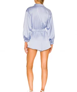 Hot Sale ⌛ Camila Coelho Riley Romper In Dusty Blue 🌟 -Camila Coelho Store COEL WR9 V3