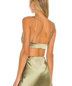 Discount 😍 Camila Coelho Michelle Crop Top In Sage 🧨 -Camila Coelho Store COEL WS104 V3