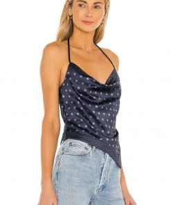 Budget 🤩 Camila Coelho Pauleta Top In Navy Polka Dot In Navy Polka Dot 🔔 -Camila Coelho Store COEL WS112 V2