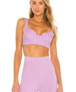 New ❤️ Camila Coelho Demi Crop Top In Pink Lilac 🧨