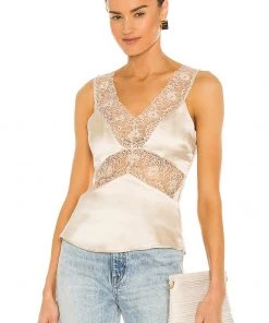 Best Sale 👏 Camila Coelho Delaney Top In Champagne 😀