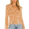 Cheapest 🔔 Camila Coelho Sky Wrap Top In Brown Zebra 🧨 -Camila Coelho Store COEL WS127 V1