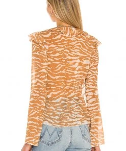 Cheapest 🔔 Camila Coelho Sky Wrap Top In Brown Zebra 🧨 -Camila Coelho Store COEL WS127 V3