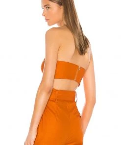Flash Sale ⌛ Camila Coelho Josephina Crop Top In Desert Orange 🌟 -Camila Coelho Store COEL WS12 V3