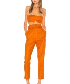 Flash Sale ⌛ Camila Coelho Josephina Crop Top In Desert Orange 🌟 -Camila Coelho Store COEL WS12 V4