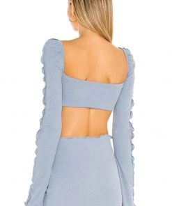 New 🔔 Camila Coelho Logan Crop Top In Baby Blue 👏 -Camila Coelho Store COEL WS136 V3