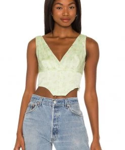 Coupon 🧨 Camila Coelho Trudy Bustier In Sage Delilah 💯