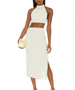 Flash Sale 😀 Camila Coelho Eden Crop Top In Sage ✨ -Camila Coelho Store COEL WS151 V4