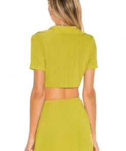 Best Sale π Camila Coelho Bennie Crop Shirt In Yellow Green π₯ 8 Best Sale π Camila Coelho Bennie Crop Shirt In Yellow Green π₯ -Camila Coelho Store COEL WS152 V3