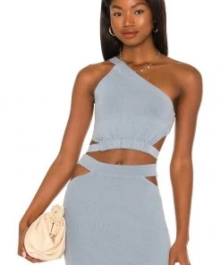 Best Pirce ❤️ Camila Coelho Dominic Top In Muted Blue 🌟