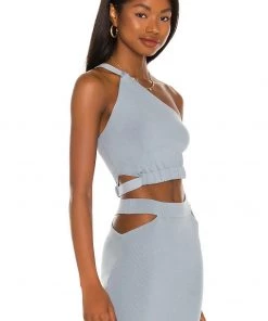 Best Pirce ❤️ Camila Coelho Dominic Top In Muted Blue 🌟 -Camila Coelho Store COEL WS155 V2