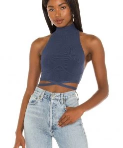 Cheap 👍 Camila Coelho Adona Top In Stormy Blue 😀