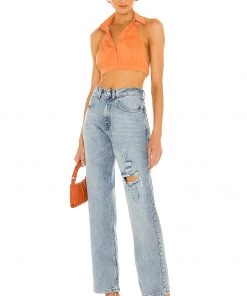 Best Pirce 🛒 Camila Coelho Maddie Top In Peach ⌛ -Camila Coelho Store COEL WS165 V4