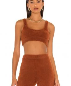 Outlet ❤️ Camila Coelho Alondra Crop In Chocolate 😀