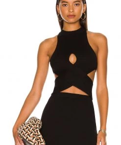 Best Pirce 🌟 Camila Coelho Macadamia Crossover Top In Black ✨