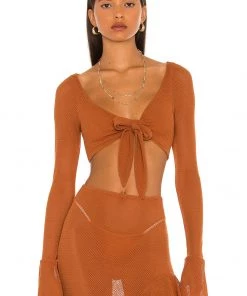 Flash Sale 🎉 Camila Coelho Shirlie Crop Top In Hazel Brown ✨