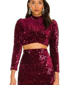 Promo 👍 Camila Coelho Edna Top In Burgundy 😍