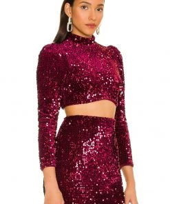 Promo 👍 Camila Coelho Edna Top In Burgundy 😍 -Camila Coelho Store COEL WS182 V2