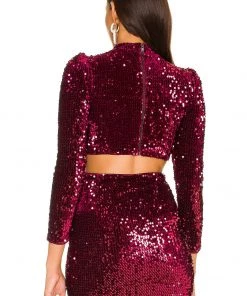 Promo 👍 Camila Coelho Edna Top In Burgundy 😍 -Camila Coelho Store COEL WS182 V3