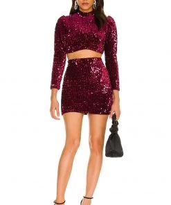 Promo 👍 Camila Coelho Edna Top In Burgundy 😍 -Camila Coelho Store COEL WS182 V4