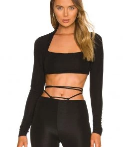 Outlet ✨ Camila Coelho Raquelle Crop Top In Black 😀