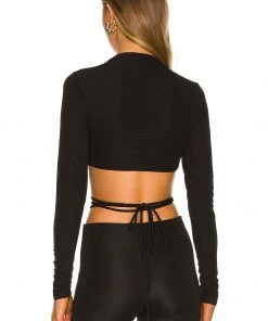 Outlet ✨ Camila Coelho Raquelle Crop Top In Black 😀 -Camila Coelho Store COEL WS186 V3