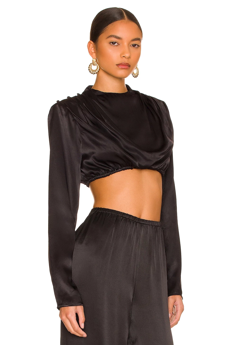 Hot Sale ✔️ Camila Coelho Chelsie Crop Top In Black ✔️ 4 Hot Sale ✔️ Camila Coelho Chelsie Crop Top In Black ✔️ - Image 2