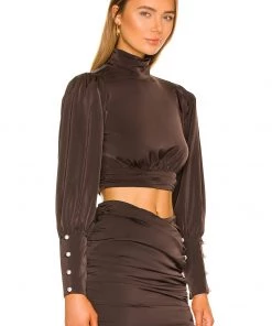 Promo ⭐ Camila Coelho Kristen Top In Chocolate Brown 🤩 -Camila Coelho Store COEL WS194 V3