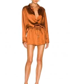 Deals ⭐ Camila Coelho Amber Top In Brown 🌟 -Camila Coelho Store COEL WS197 V5