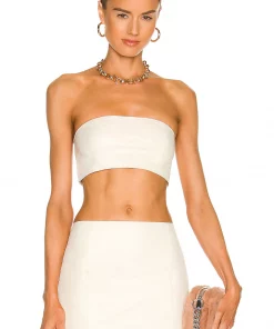 Best Sale 🔔 Camila Coelho Leather Tube Top In White ✨