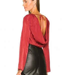 Hot Sale 🧨 Camila Coelho Amoura Bodysuit In Burgundy ⌛