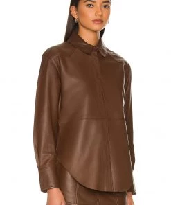 Cheapest π Camila Coelho Nelli Leather Blouse In Brown 𧨠7 Cheapest π Camila Coelho Nelli Leather Blouse In Brown 𧨠-Camila Coelho Store COEL WS218 V2